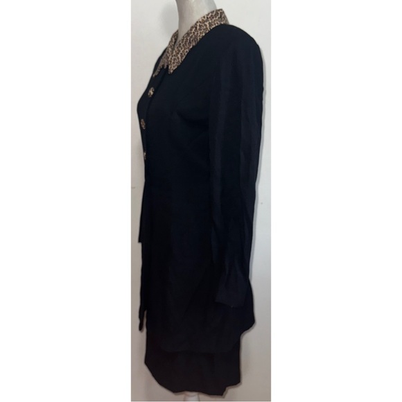 Vintage NWT Union Made Leopard Print Trim Dress - Picture 4 of 12